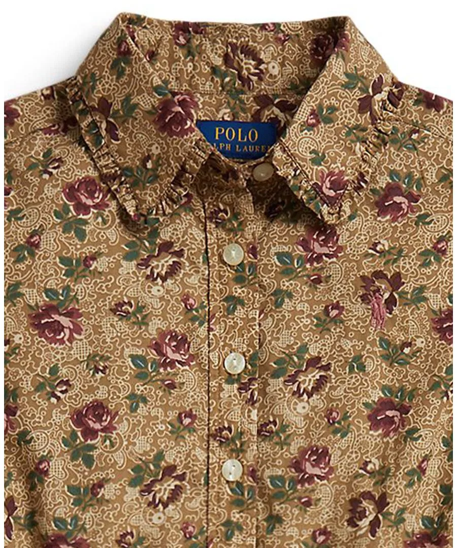 Платье-рубашка из хлопкового поплина с цветочным принтом Polo Ralph Lauren, Thornbury Rose — фото 4