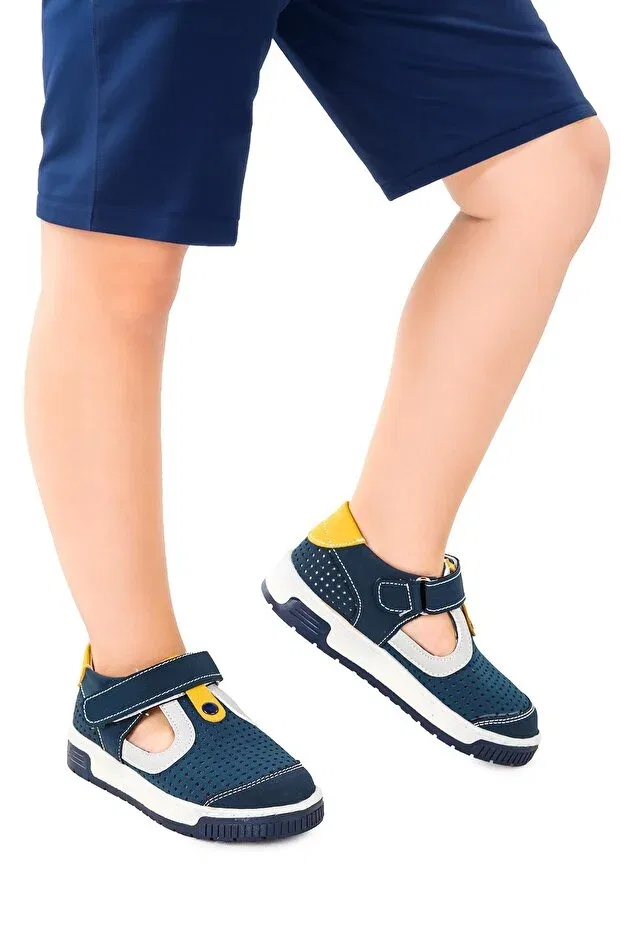 Детские кеды для мальчиков на липучках Arz 2319 Kiko Kids, Oil - Yellow — фото 3