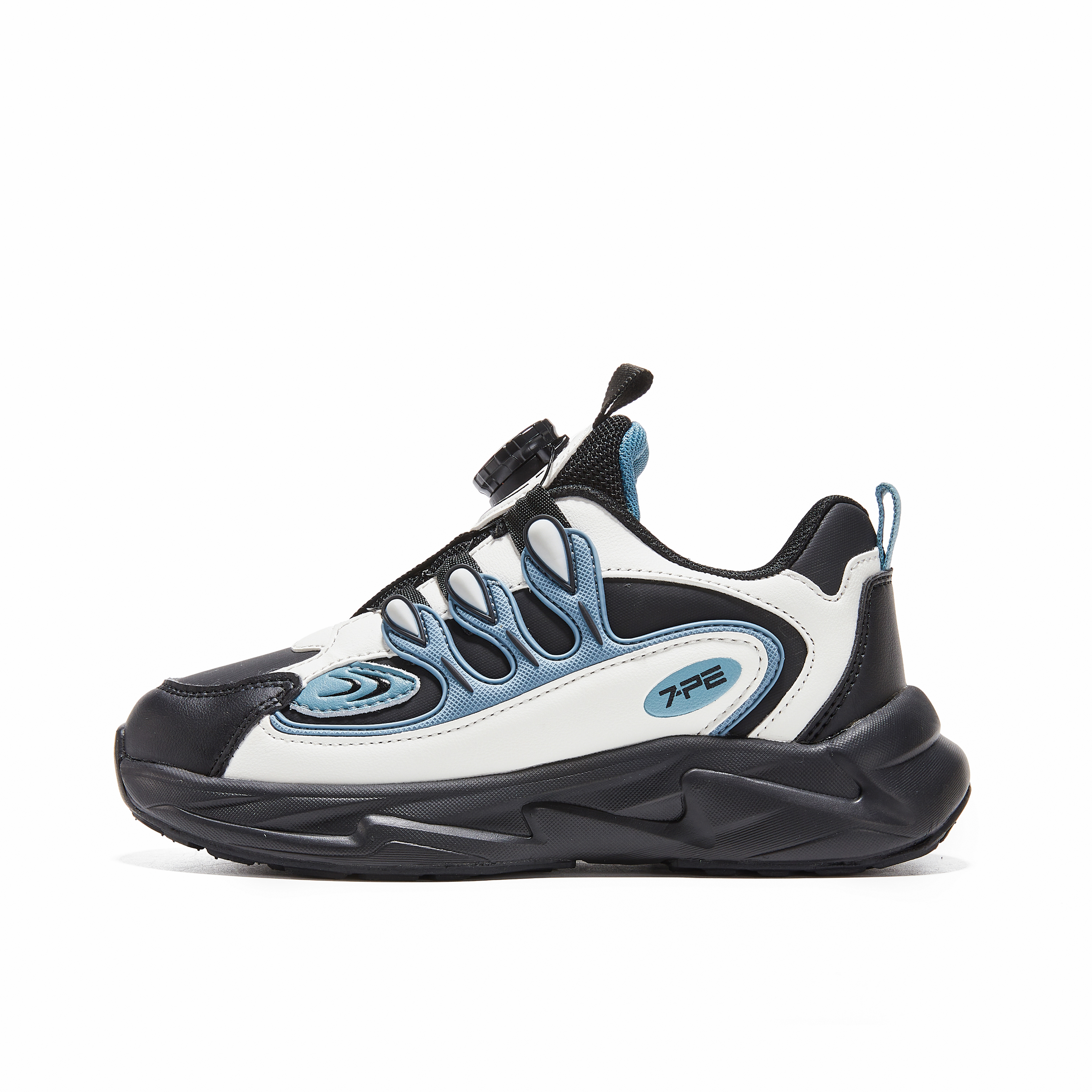 

Повседневные кроссовки для мальчиков из кожи с амортизацией, противоскользящей подошвой, 7 ПЭ, устойчивой к истиранию и отскоку 7-PE, черный/серый/синий