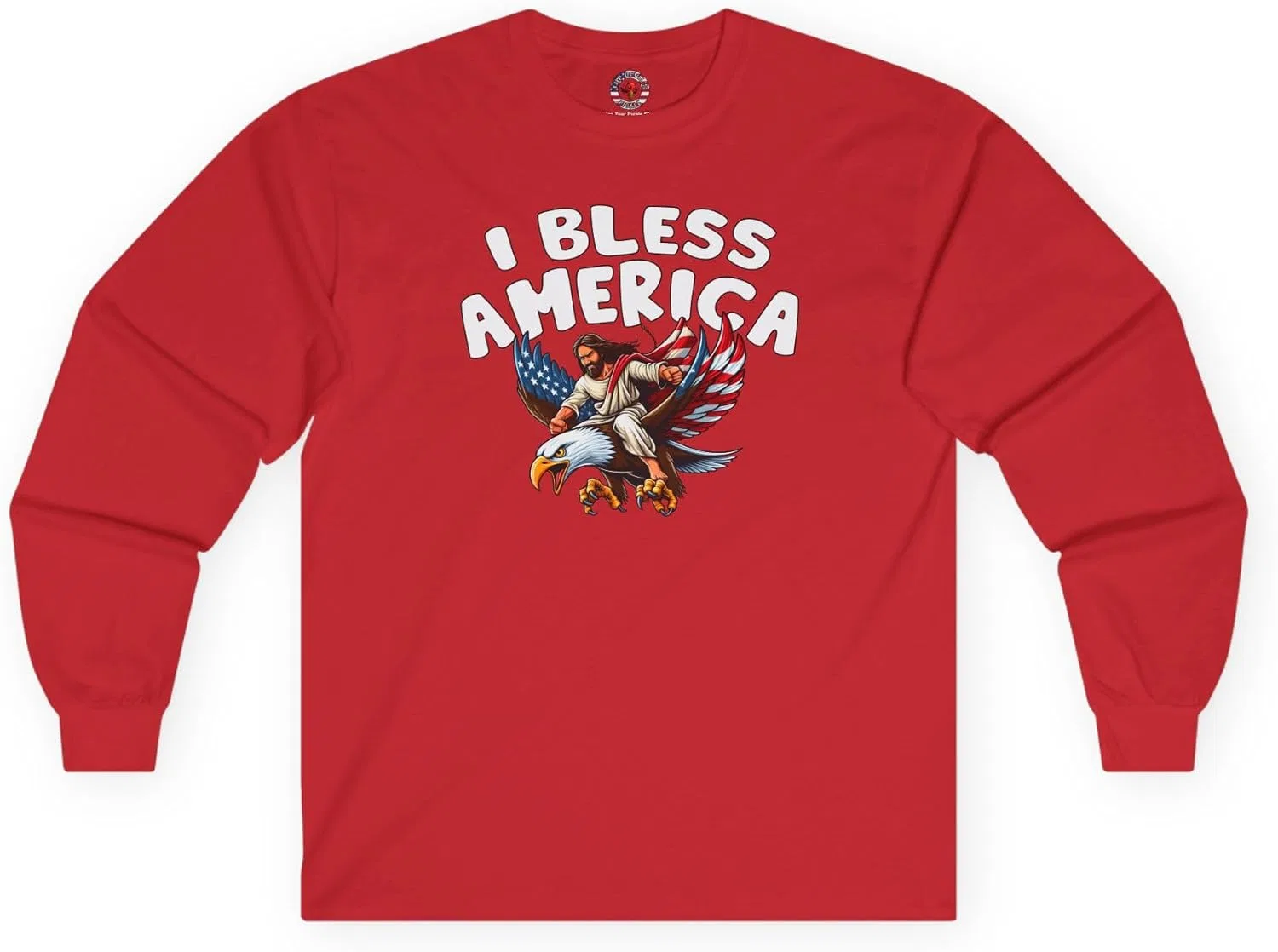 Женская футболка с длинным рукавом I Bless America, Red