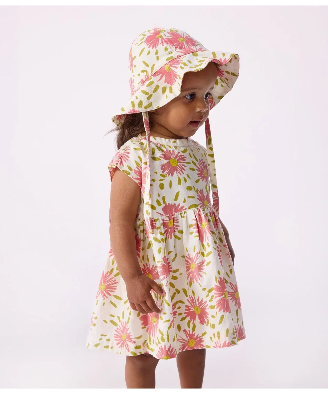 Детское платье с цветочным принтом без рукавов PETIT BATEAU, White