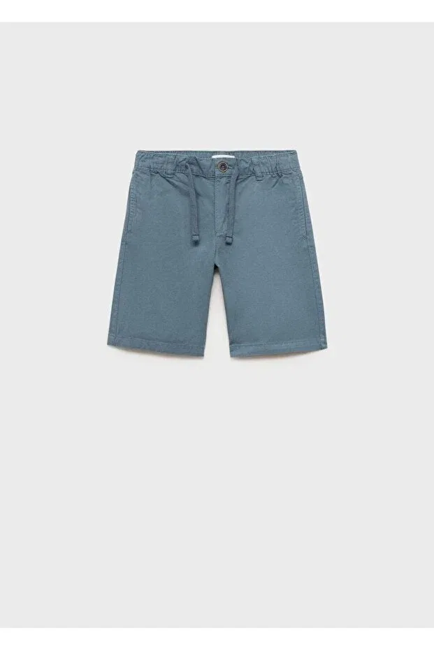 Детские шорты для мальчиков хлопковые Mango Kids, Blue — фото 3
