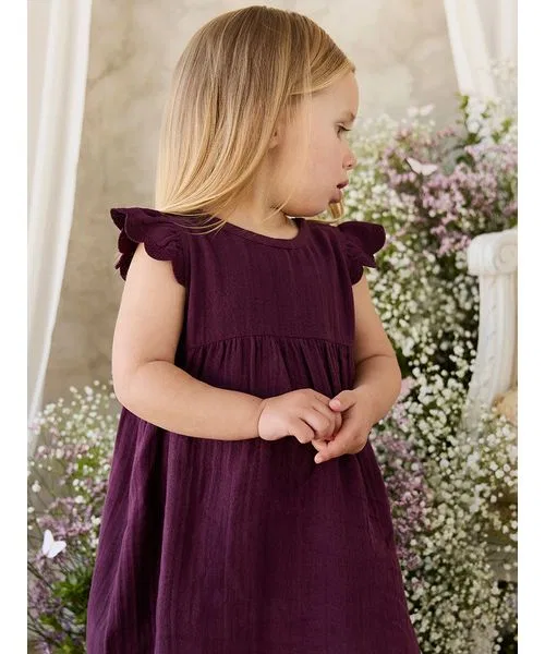 Детское платье из хлопкового муслина Fig JAMIE KAY, Wine Red — фото 3