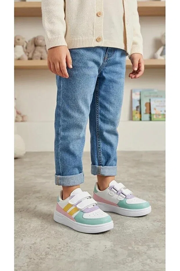 Детские кроссовки для девочек с липучкой Basics Diamond Outlet, White