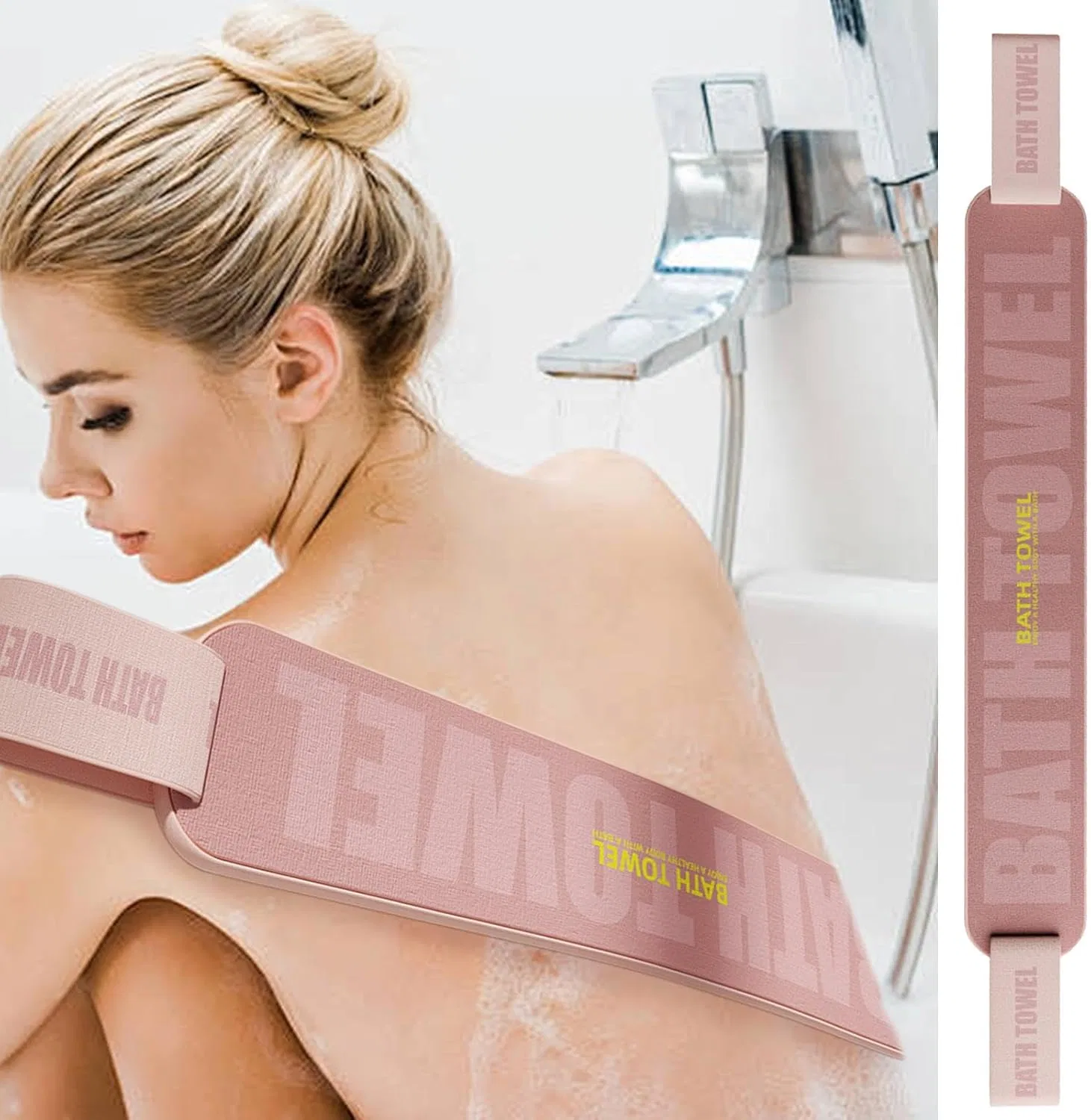 Скребок для спины двусторонний, Generisch, 230 г, Розовый — фото 3