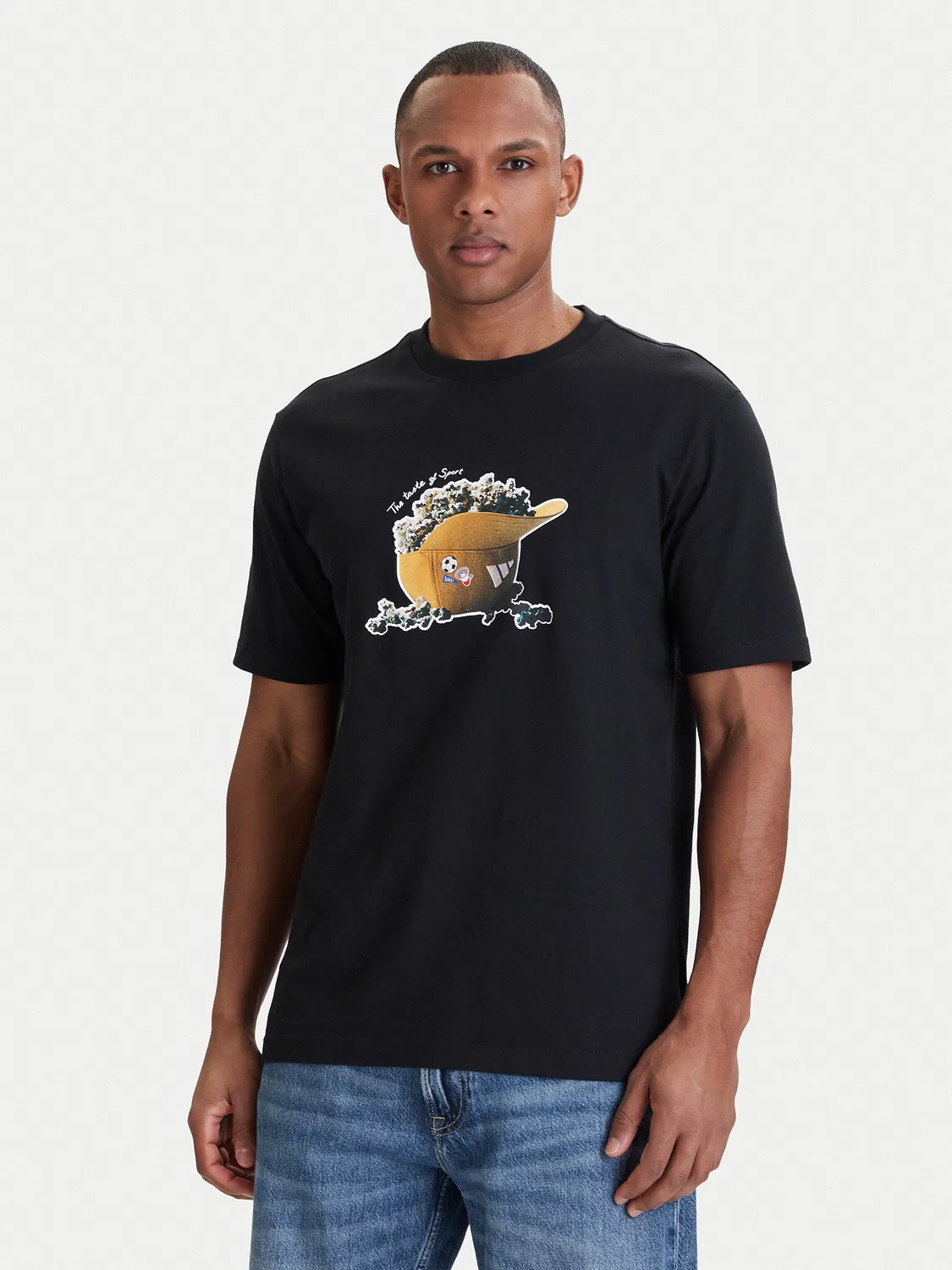 Мужская футболка стандартного кроя Snack Popcorn Graphic Adidas, черный