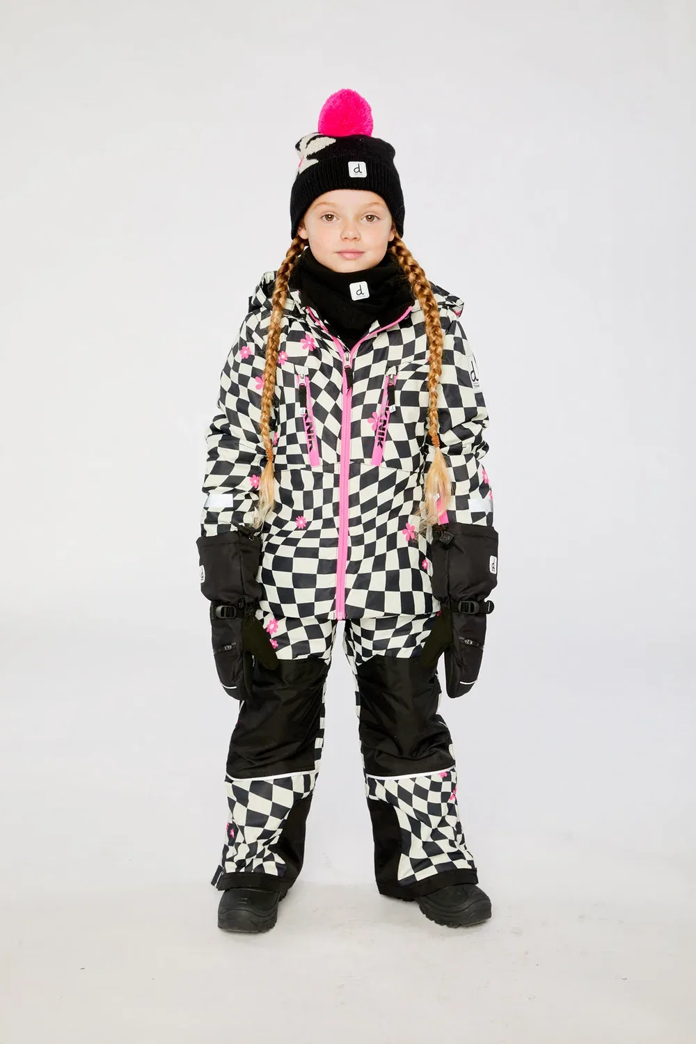 Детский комплект зимней одежды с растущими рукавами Deux par Deux, White Checkered Print — фото 2