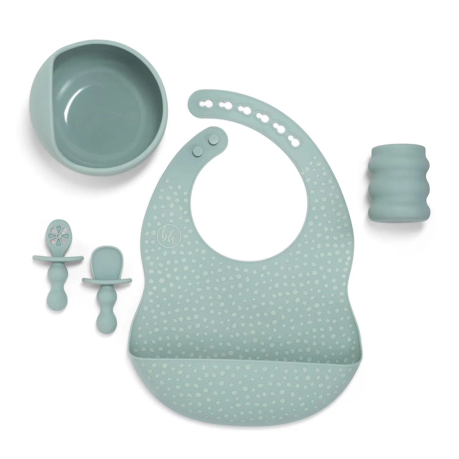 Набор для прикорма Baby Led Weaning 5 предметов, силикон, BooginHead, Green