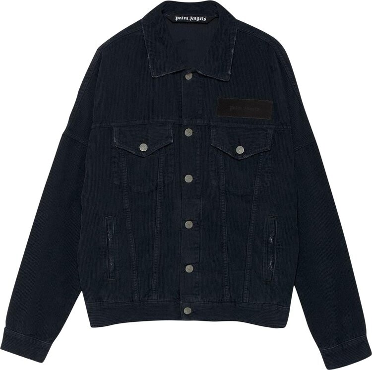 

Куртка Palm Angels Corduroy Logo Denim Jacket 'Black', черный