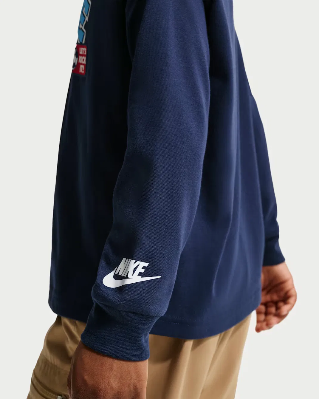 Детская футболка с длинными рукавами и графическим принтом Nike, Midnight Navy — фото 2