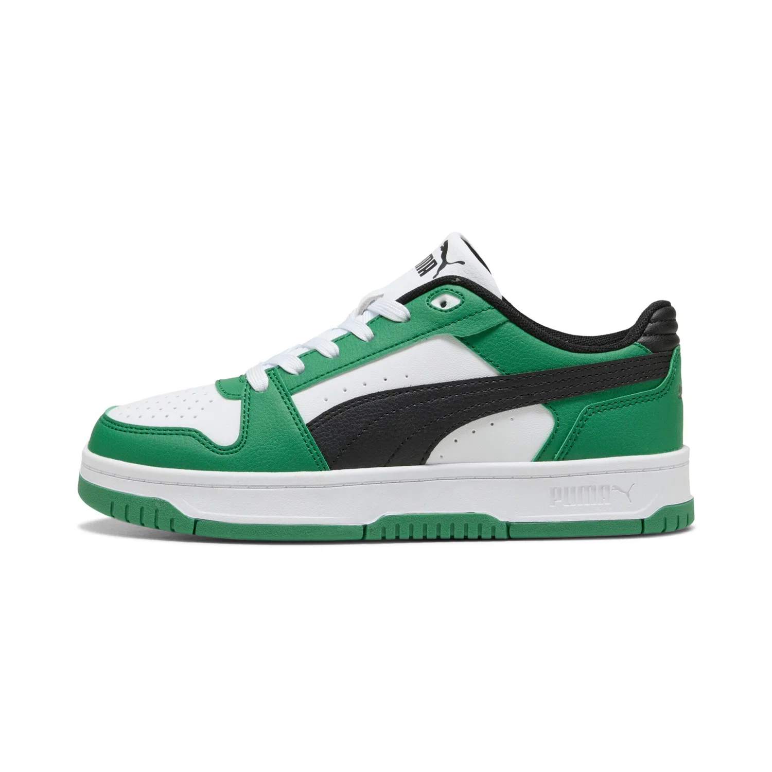 Детские кроссовки низкие с шнуровкой PUMA, Archive Green/Black/White — фото 2