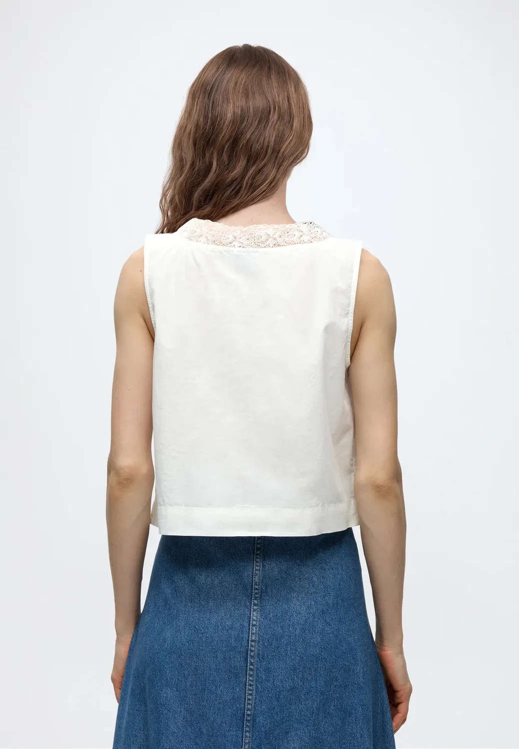 Блузка на пуговицах Gap, New Off White — фото 3