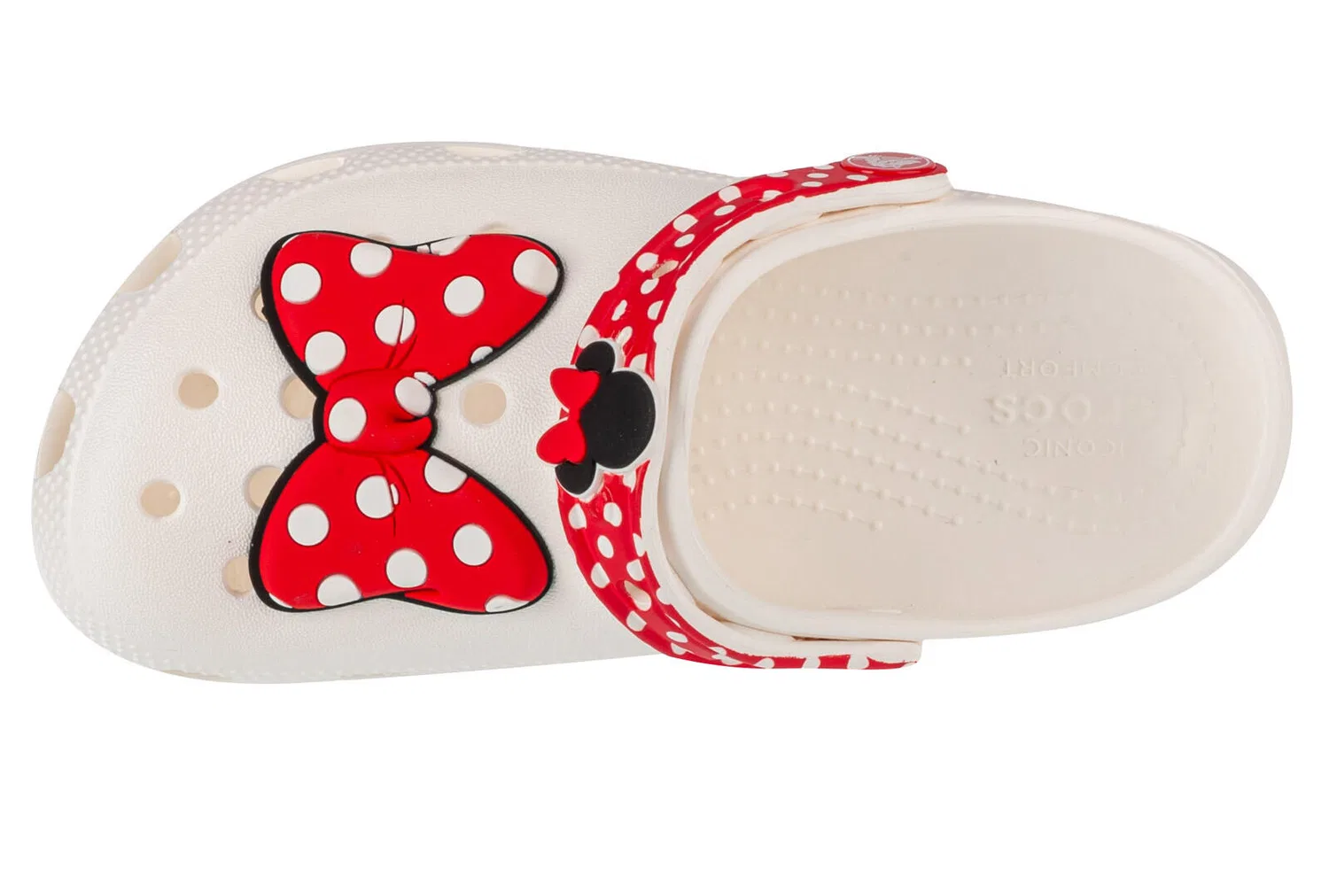 Детские шлепанцы Classic Disney Minnie Mouse Clog Crocs, Weiss Rot — фото 3