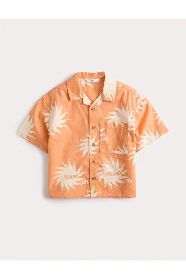 Детская рубашка с принтом Marks & Spencer, Orange