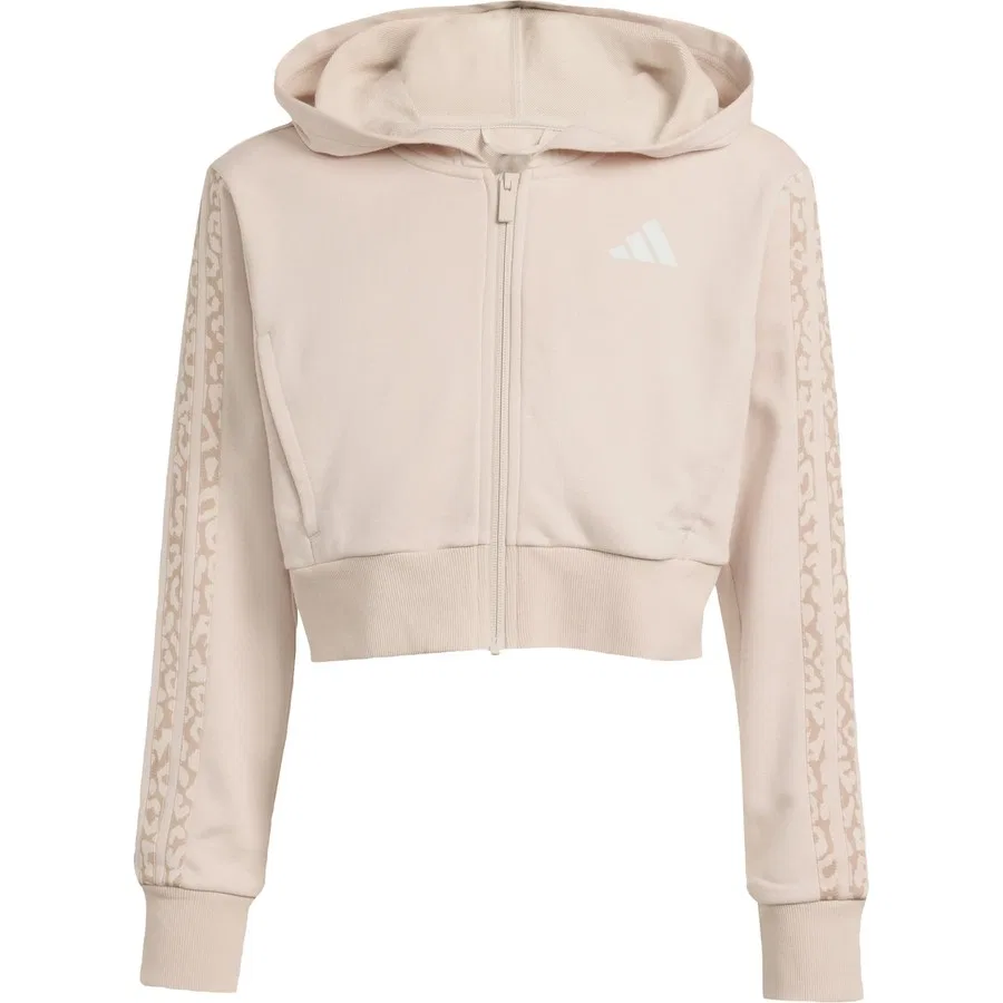 Детский худи с полной застежкой-молнией и капюшоном Seasonals Animal adidas, Молочный — фото 3
