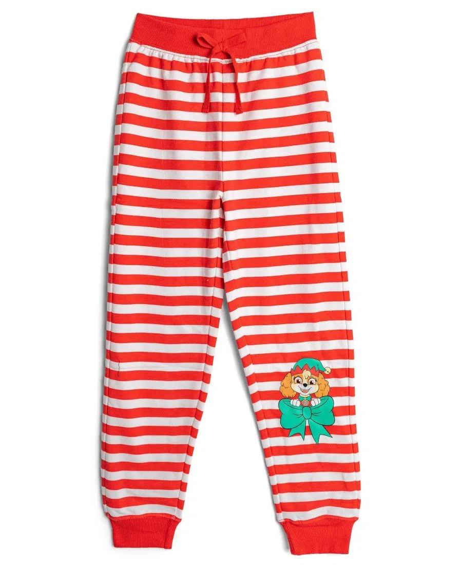 Комплект из свитшота и джоггеров с принтом, модель HERE TO HELP Santa PAWS!, бренд Paw Patrol, Red And White Stripe — фото 3
