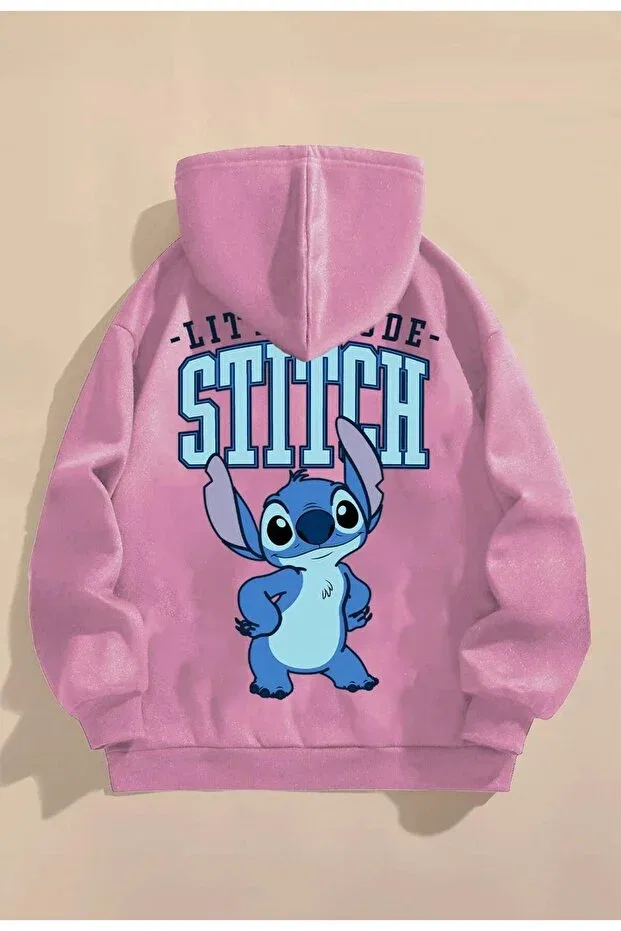Детские свитшот для девочек с принтом Little Dude Stitch Machetta, Pink
