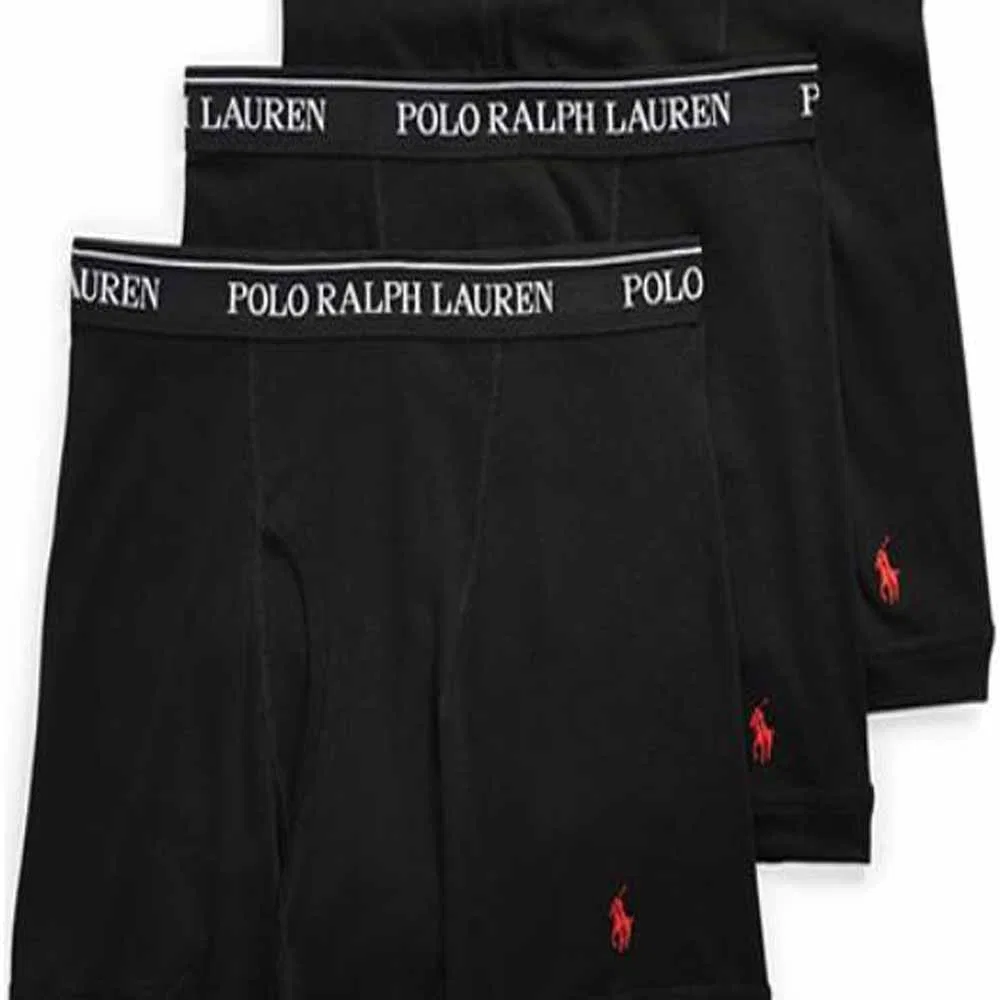 Мужские боксеры с принтом, комплект из 3 штук, Polo Ralph Lauren, Black — фото 3
