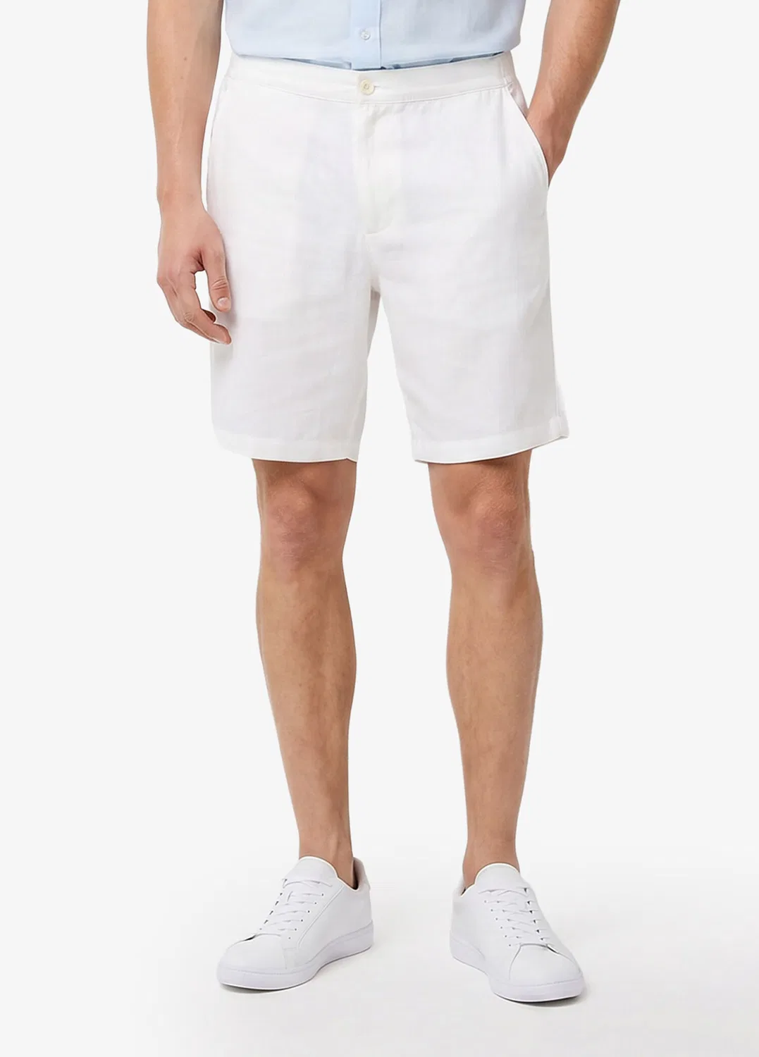 Бермуды tapered fit Lacoste, white — фото 3