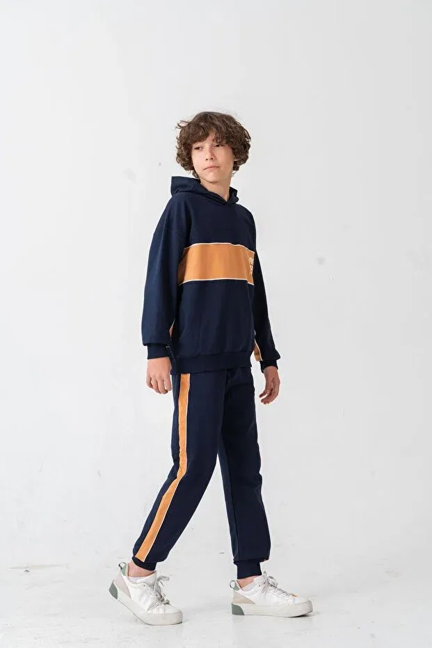 Детский спортивный комплект для мальчиков с принтом Soul Fater Great Mental Attitude Mışıl Kids, Navy Blue — фото 4