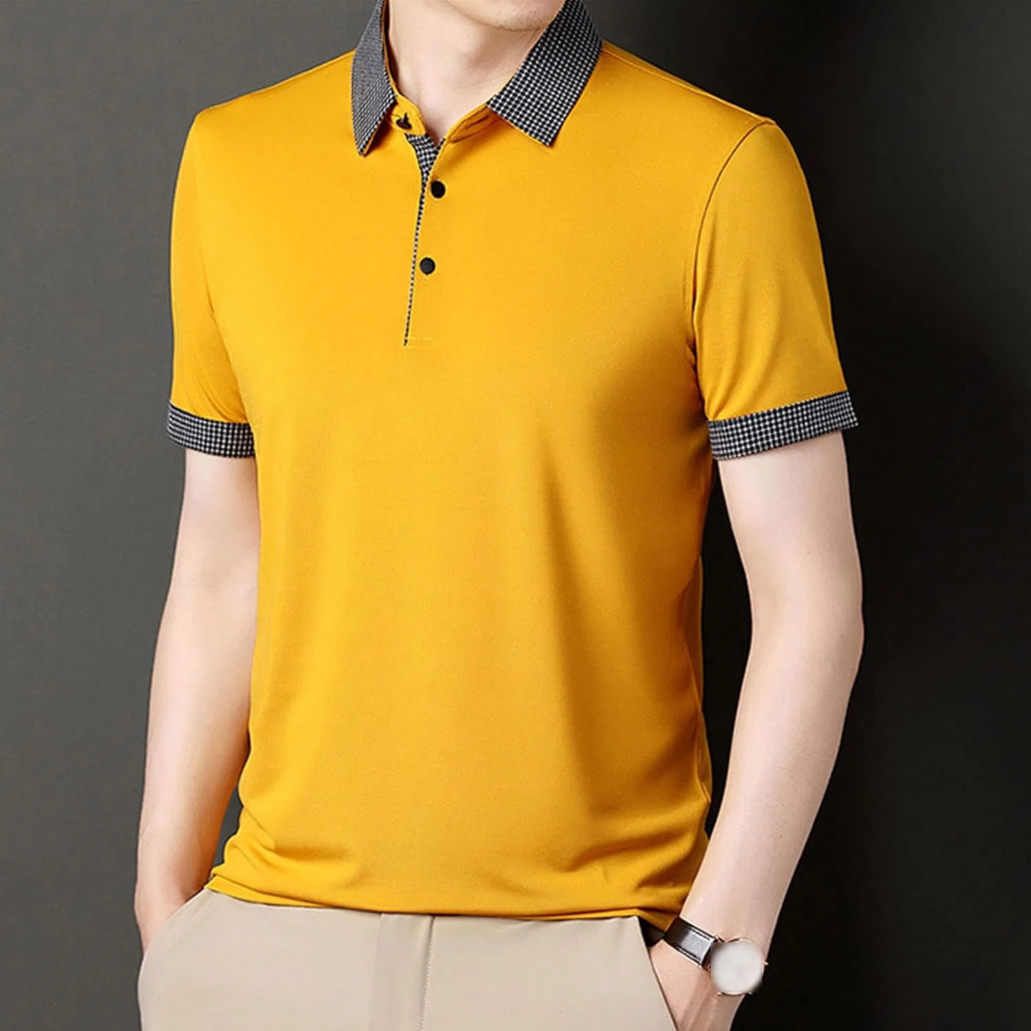 Мужская футболка с воротником Regular Fit, Yellow — фото 4