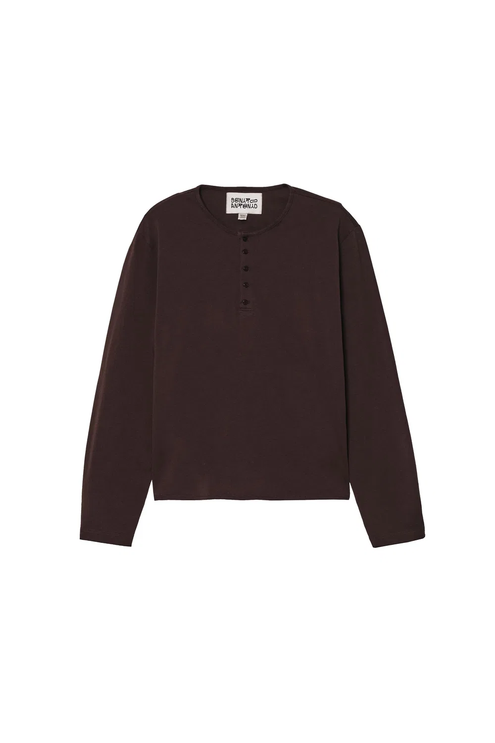Футболка Henley стандартного кроя ZARA, Brown — фото 3