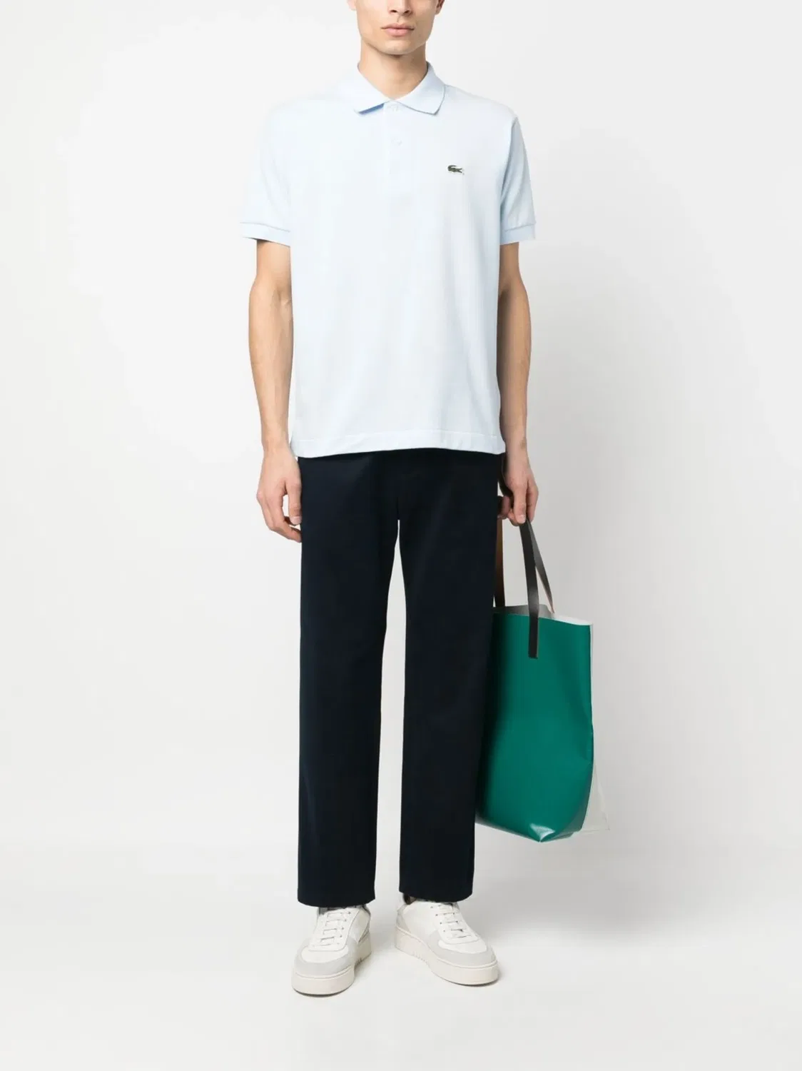 Поло с логотипом Lacoste, голубой — фото 3