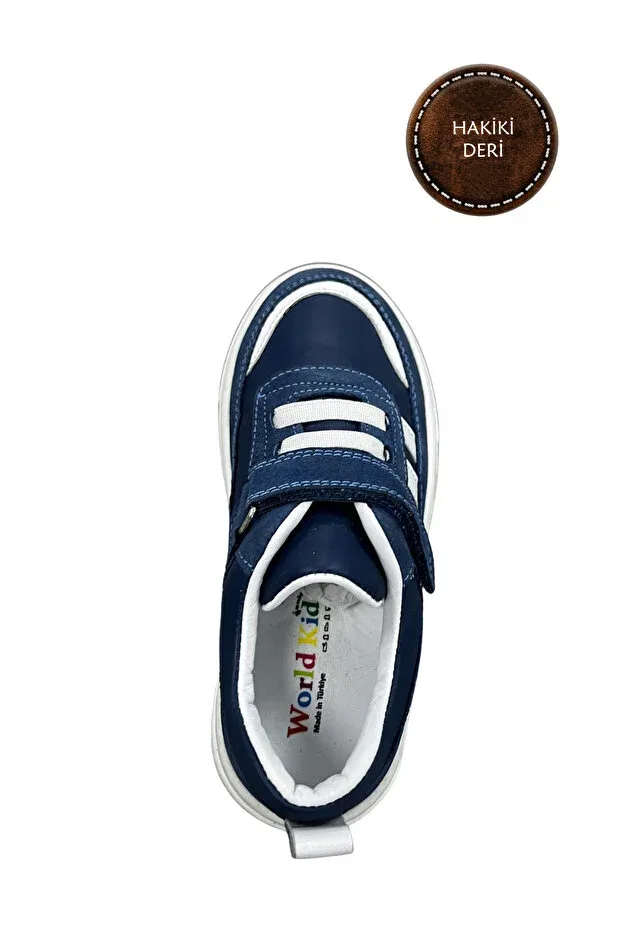 Детские туфли для девочек с ортопедической стелькой Şenler Bebe World Kids, Denim-Blue — фото 3