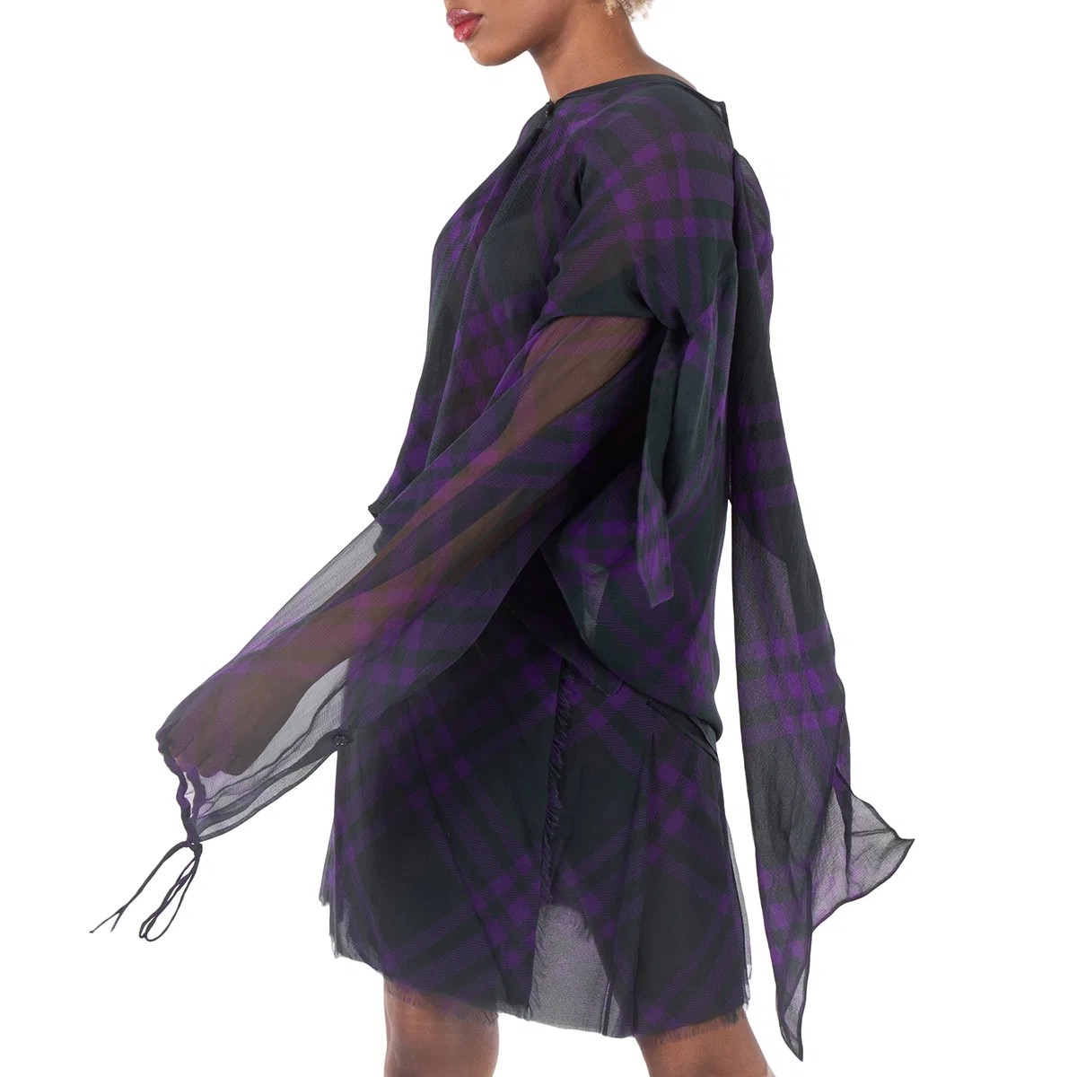 Блуза из шелка с принтом Check Pattern Silk Blouse Burberry, Royal Ip Pattern — фото 2