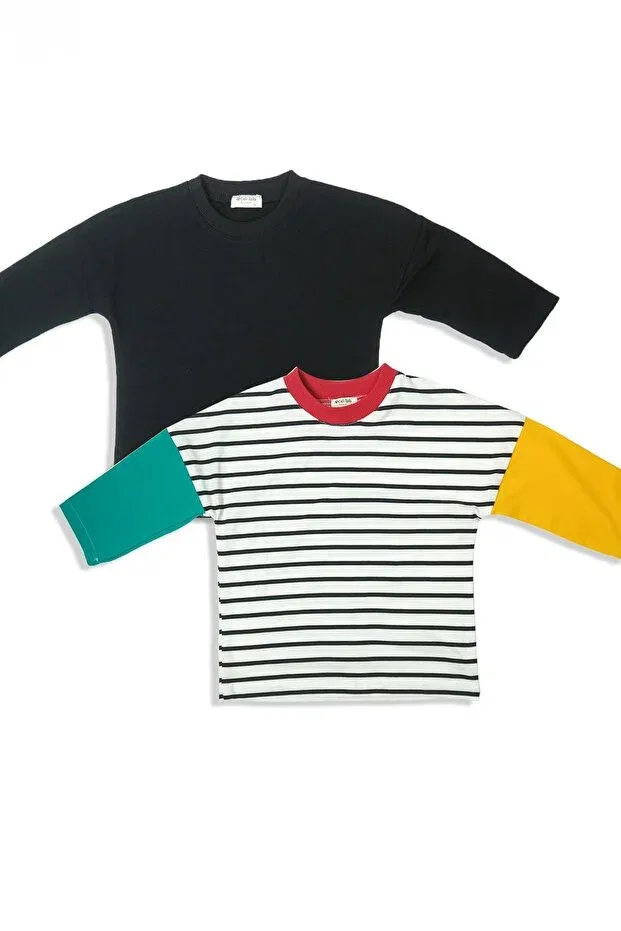 Детские свитшот для девочек с длинным рукавом Catz Kids, Black White Yellow Green