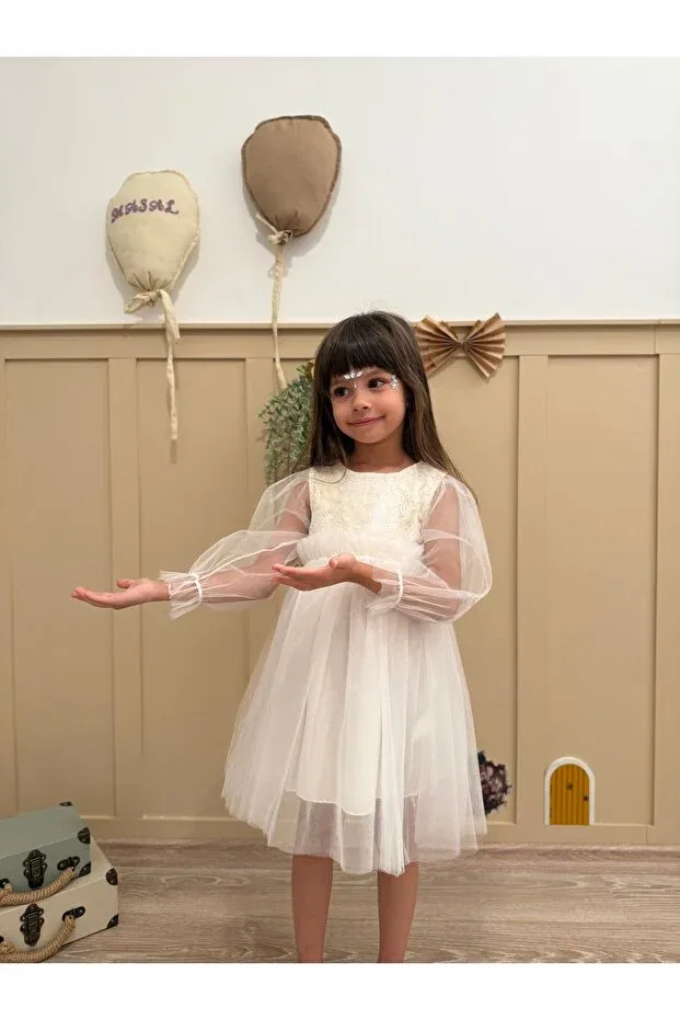 Детское платье для девочек с цветочным принтом Penu Baby Kids, Nude Color