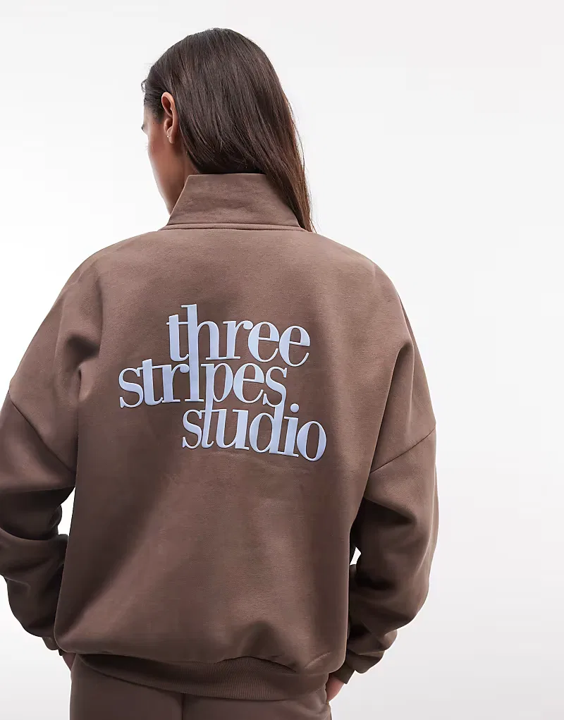 Спортивная куртка Adidas Sportswear Three Stripes Studios, коричневый — фото 2