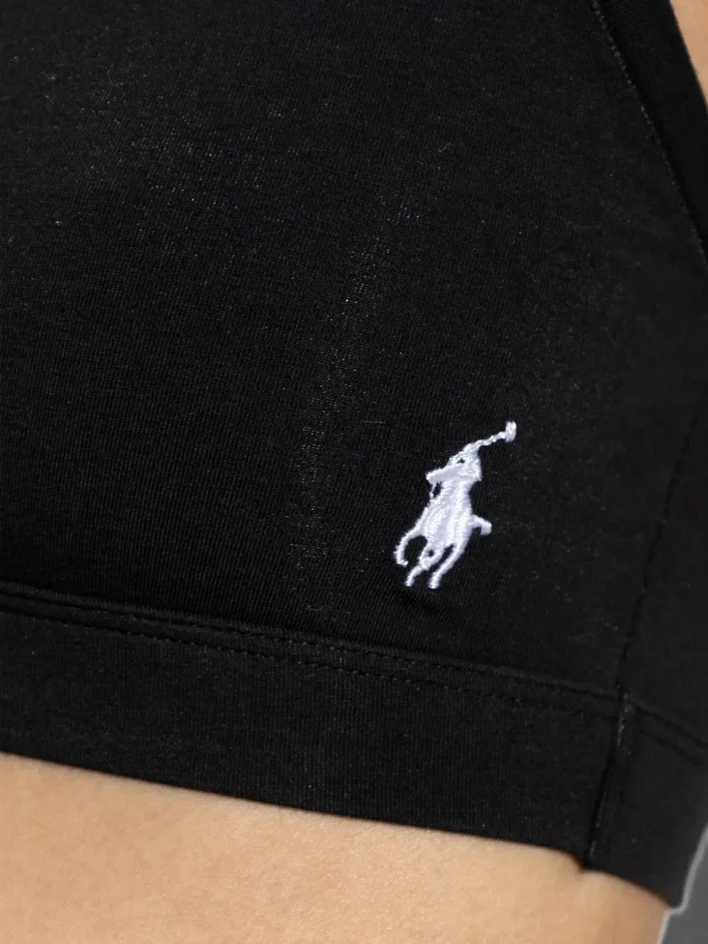 Бюстгальтер с вышитым логотипом POLO RALPH LAUREN, черный — фото 2