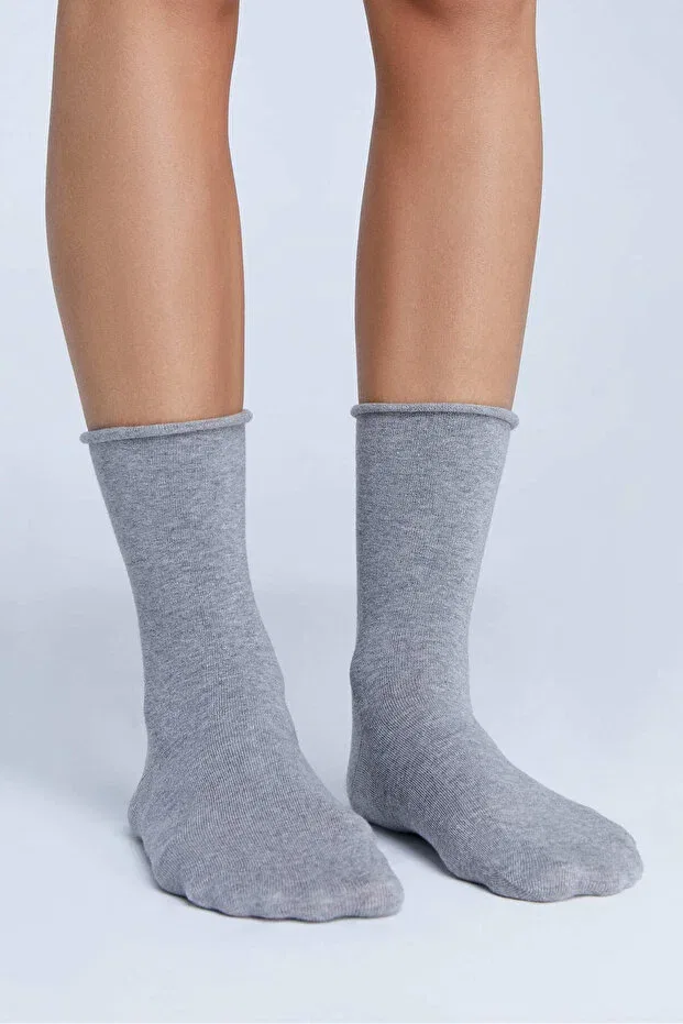 Детские носки хлопковые Gots Certified Organic Cotton Elastic-Free Unisex Socks Albero Natur, Gray Melange