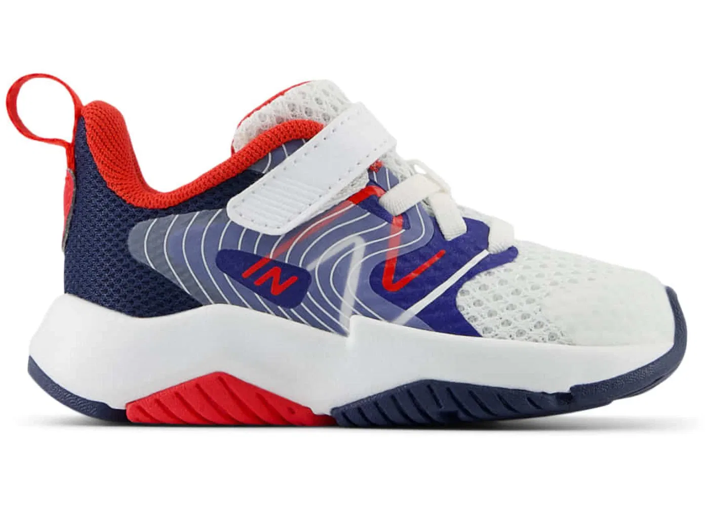 Детские кроссовки для бега с системой шнуровки Bungee Lace New Balance Rave Run v2, Team Royal White True Red