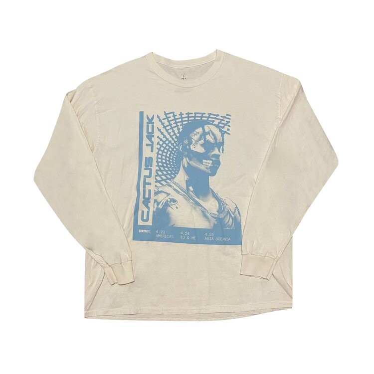 

Футболка Cactus Jack by Travis Scott T-3500 Repeat Long-Sleeve T-Shirt 'White', белый