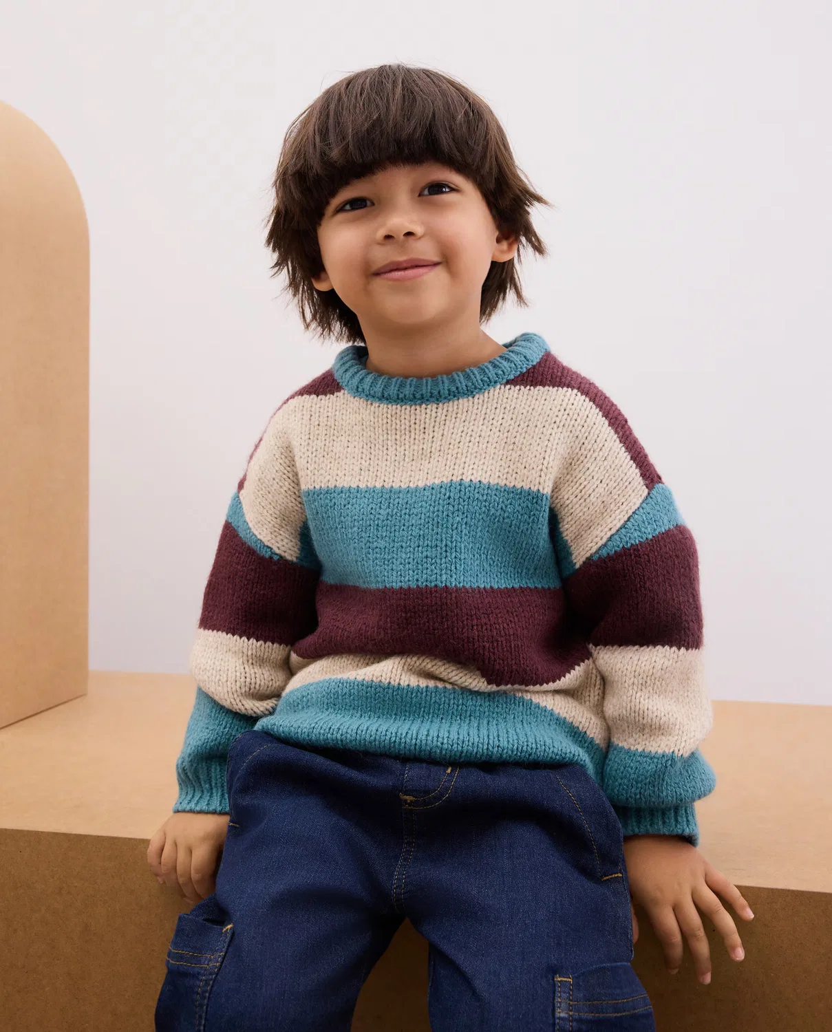 Детский джемпер, Básico Cuello Raya Kodak, Kids El Corte Inglés, мультиколор