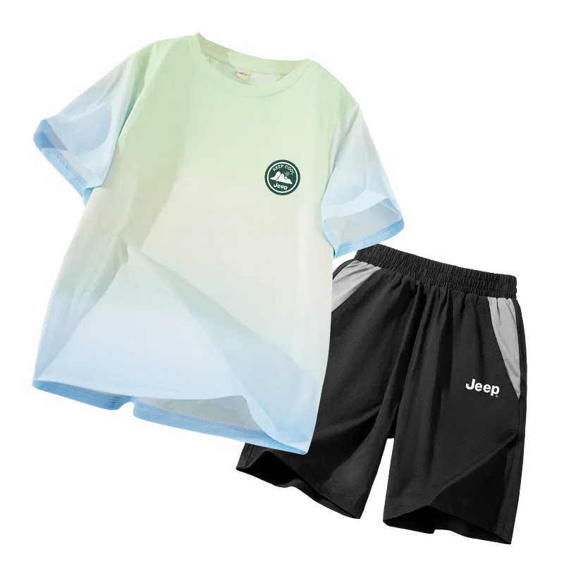 Детский спортивный комплект с круглым вырезом, модель Blue/E Round Peak K-Gray/E White Logo K, Jeep, Blue/E Round Peak K-Gray/E White Logo K — фото 3