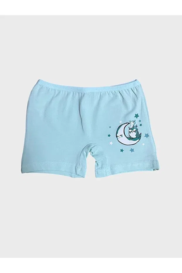 Детский комплект для девочек с принтом Crescent Star Pattern Elmas Kids, Water Green — фото 4