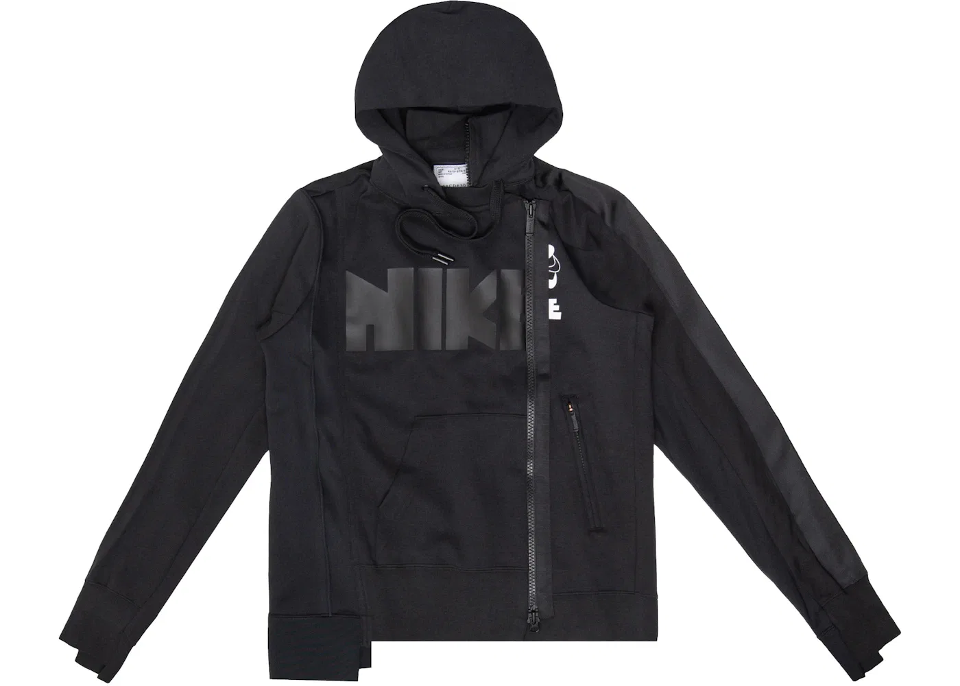 Женская куртка с принтом Nike x Sacai Double Zip Hoodie, Black/Dark Obsidian