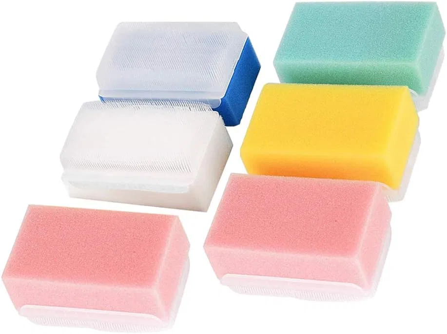 6 шт Тактильные мочалки для ванны, HONMEET, набор из 6 губок, 8x5x3.5 см