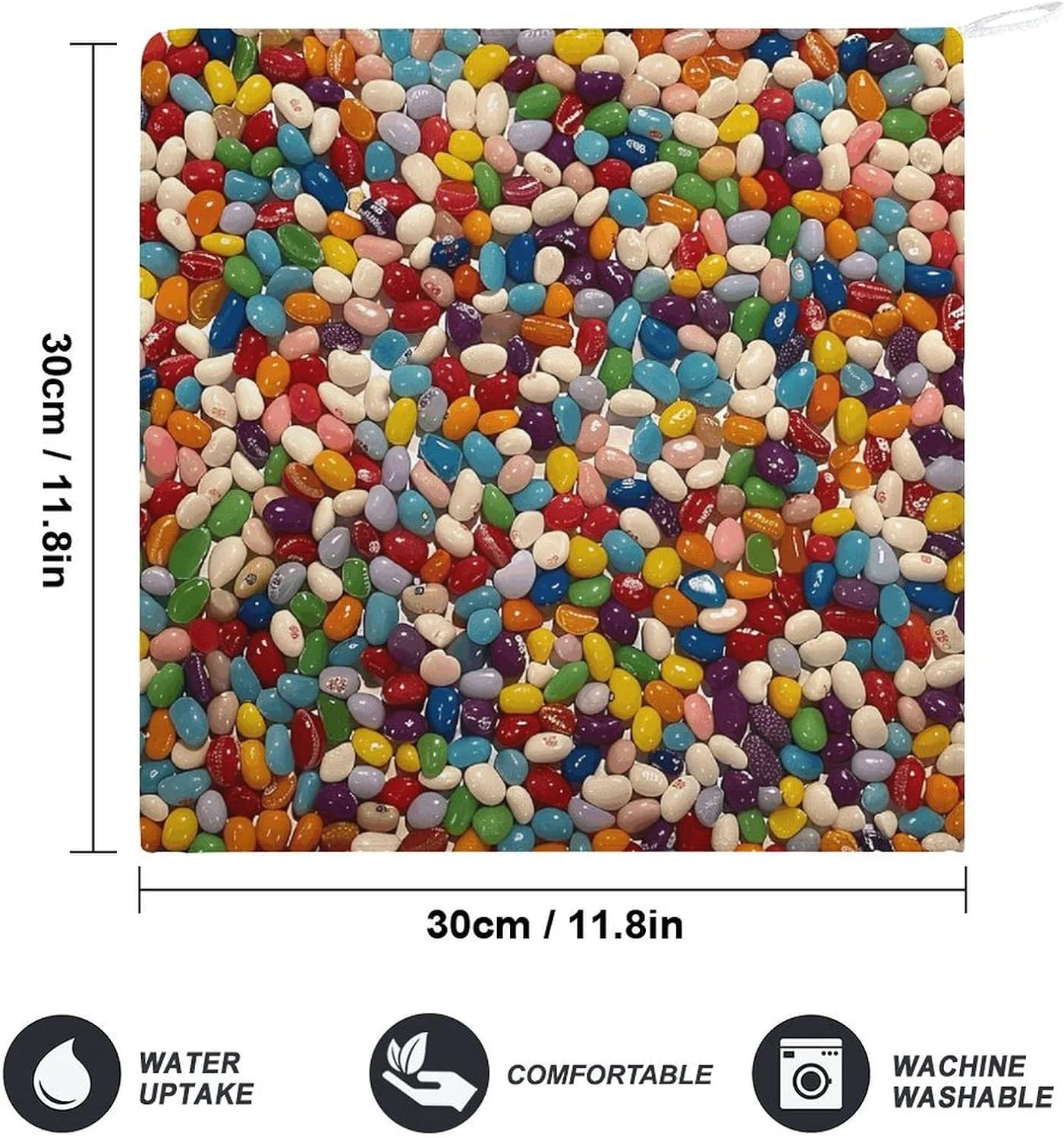 Мочалка для лица с принтом Jelly Beans, DWVTSLH, 1 шт, мультиколор — фото 2