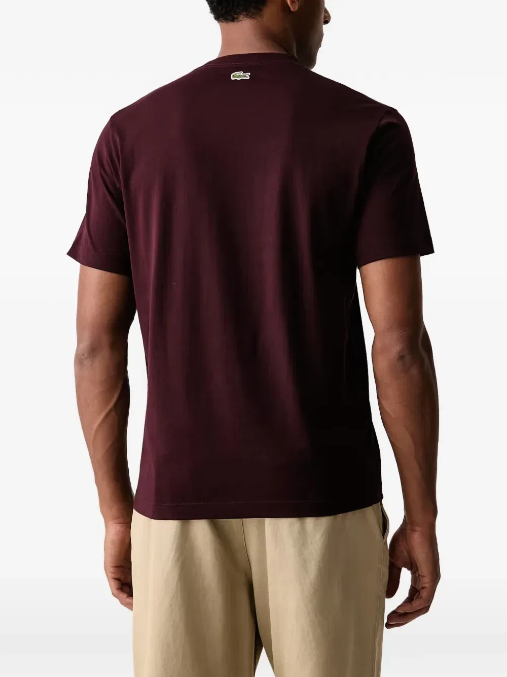 Футболка с рельефным логотипом-нашивкой Lacoste, красный — фото 3
