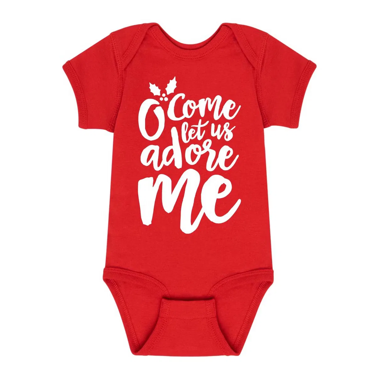 Боди-комбинезон с принтом O Come Let Us Adore Me Instant Message, Red