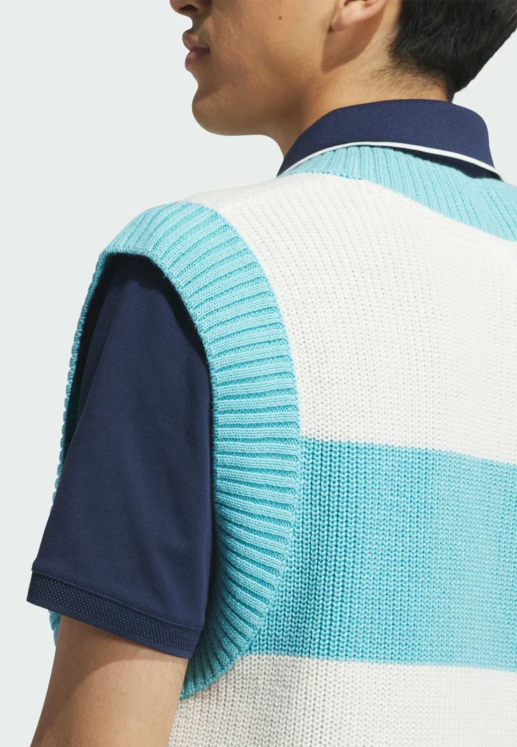 Оригинальный свободный жилет-джемпер Adidas Performance, Light Aqua Chalk White — фото 4