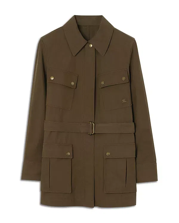 Женская куртка с поясом Gabardine safari jacket Burberry, Juniper — фото 4