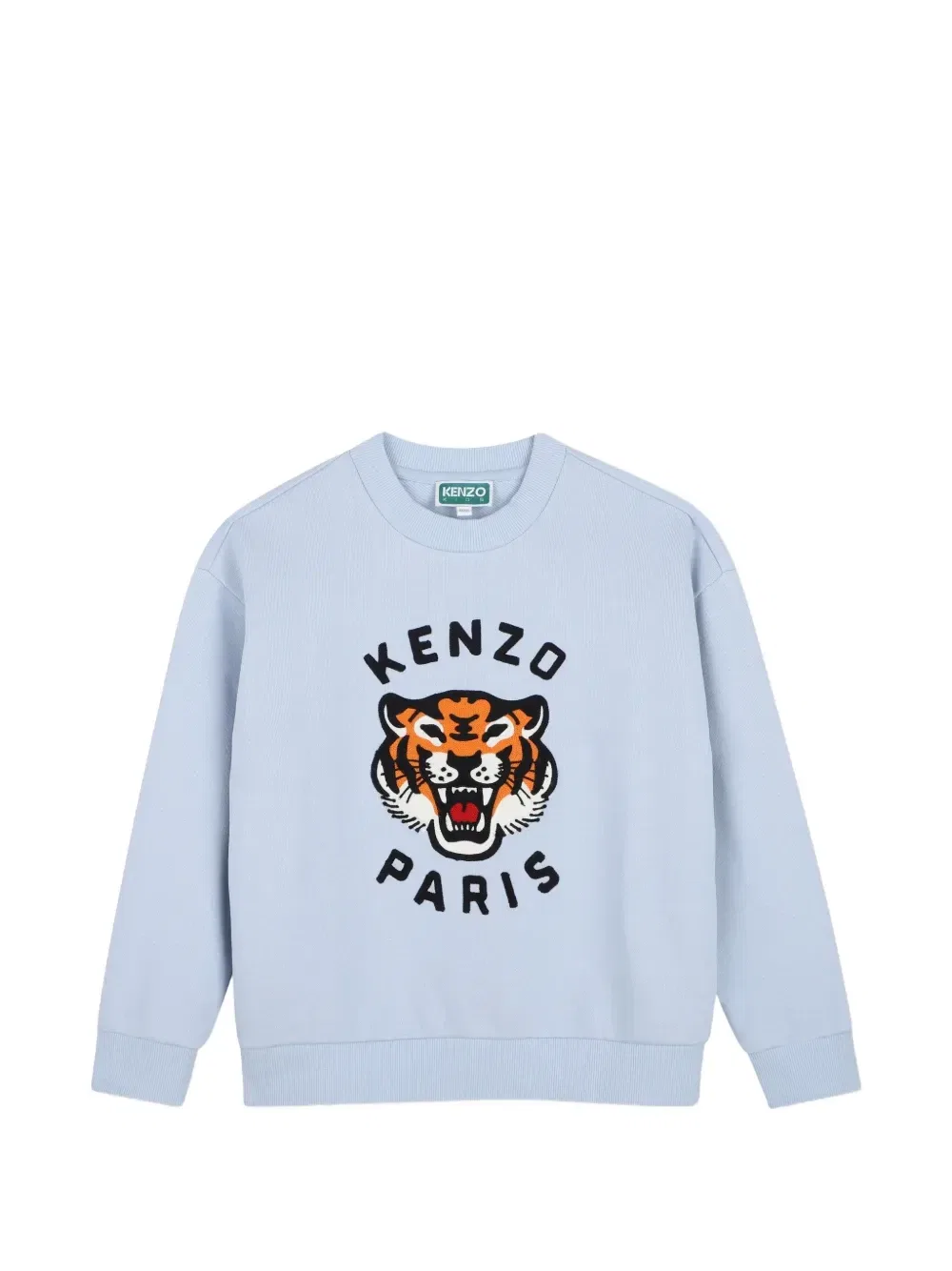 Свитер с круглым вырезом и принтом Tiger Kenzo Kids, синий