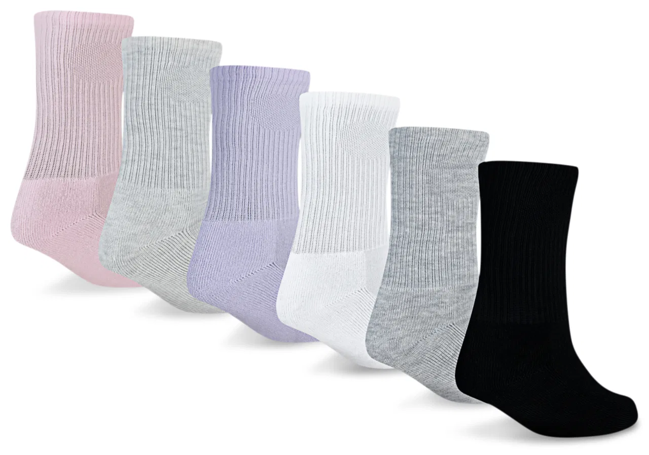 Носки для девочек Everyday Essentials 6 Pack Crew Jordan, цвет White/Pink Foam/Purple — фото 2