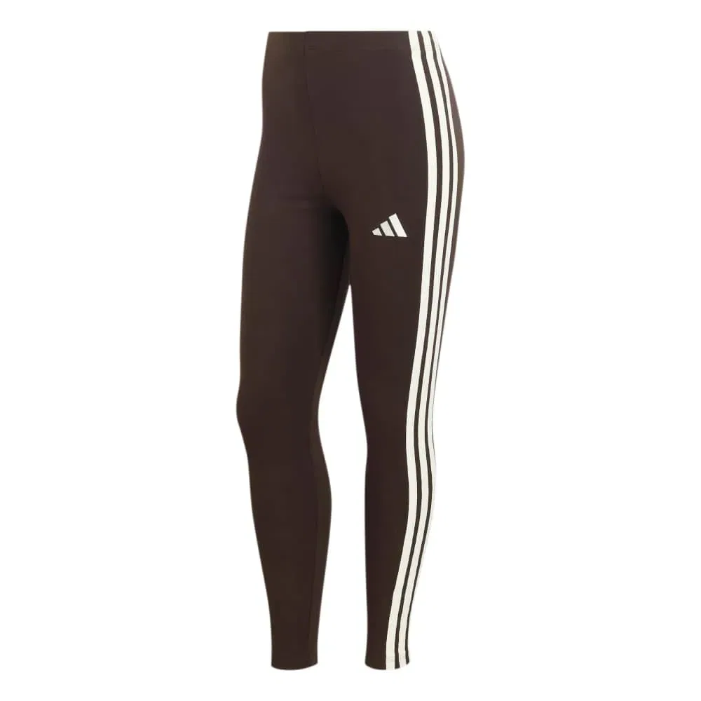 Леггинсы хлопковые Adidas Essentials 3 Stripes Adidas, коричневый — фото 3