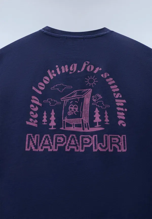 Футболка с принтом Unisex Print T-shirt Napapijri, Naval Acade B2Q, темно-синий — фото 3